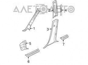 Front pillar trim left Mazda3 03-08