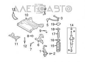 Shock absorber front right Infiniti G37 4d 09-13 RWD