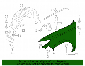 Front right wing Lincoln MKC 15-