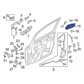Door handle outer front right Ford Ecosport 18-22 structure