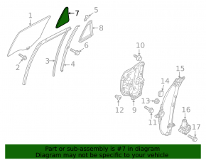 Door glass triangle rear right Mazda CX-5 13-16