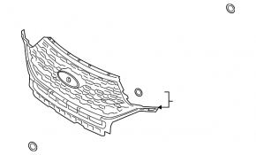 Grill radiator grill with frame Ford Explorer 20-24 black, Base