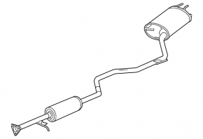 Muffler middle and rear with barrel Honda Accord 13-15 hybrid