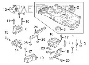 Right engine mount for VW Jetta 11-18 USA 1.4