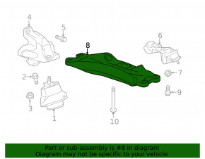 Cadillac CTS 14-15 AWD Transmission Mount Bracket