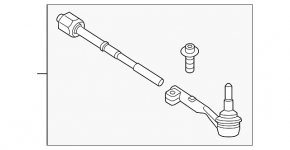 Right steering rod with tip for BMW Z4 18-26