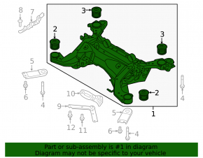 Volvo XC90 16-22 T8 rear subframe for air suspension