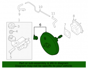 Vacuum booster Nissan Rogue 14-20 type-2
