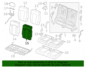 Audi Q7 16-19 black leather backrest with headrests, latches and bracket, scratches on plastic