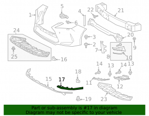 Front Bumper Lip Left Lexus RX350 RX450h 20-22