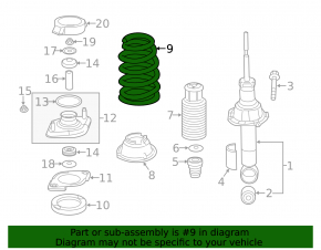 Rear left spring Honda CRV 12-14 FWD