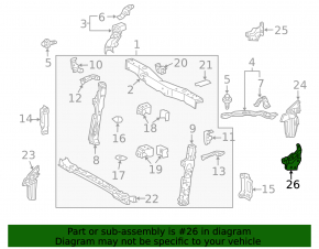 Left fender bracket for Toyota Prius 30 10-13