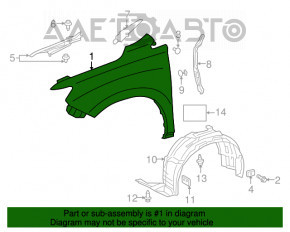 Front right wing Lexus RX350 RX450h 10-15