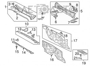 Wiper pan metal Toyota Sequoia 08-16