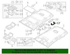 Ceiling handle rear left VW Passat 20-22 gray