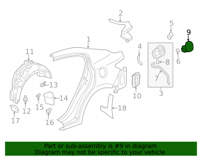 Acura ILX 13-16 fuel filler flap