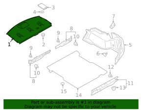 Rear shelf Subaru Legacy 15-19 black