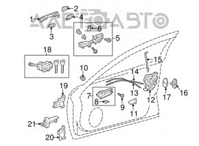 Door handle outer front right Lexus CT200h 11-17 keyless