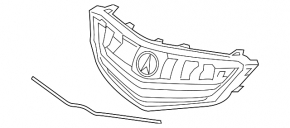 Bare radiator grille for the 1995-1996 Acura TLX.