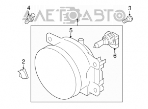 Fog lamp PTF right Subaru Forester 16-18 SJ adaptive
