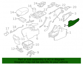 Hyundai Santa FE Sport 13-18 black, scratched center console trim, front right side