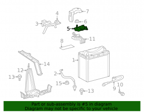 Negative terminal of Toyota Prius 30 10-15 battery