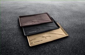 Set of floor mats, rubber, Porsche Panamera 17-23, black, 4 E-Hybrid