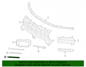Left front bumper grille molding for Porsche Cayenne 19-23 sport, lower, structure