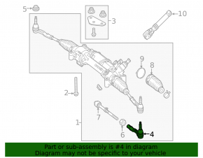 Left tie rod end Mercedes S-class W222 14-20 RWD