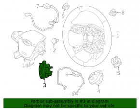 Lower left steering wheel control buttons for Ford C-Max MK2 13-18