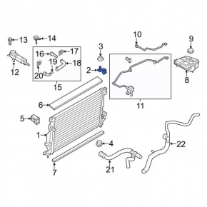 Upper right radiator bracket Ford C-max MK2 13-18 plastic