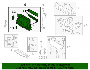 Ford Fusion mk5 17-20 radiator deflector blind assembly