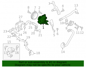 Water pump for Jaguar E-Pace 18-21 2.0