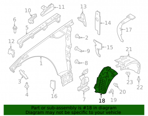 Front right fender liner for Land Rover Range Rover 13-21