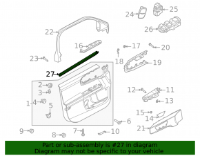 Glass seal inside front right door Ford Bronco Sport 21-25