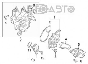 Cooling system flange for Audi A6 C7 12-18 2.0T