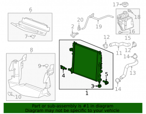 Water Cooling Radiator Cadillac ATS 13-2.5 13-15