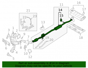 Exhaust line middle section with catalytic converter Hyundai Tucson 22-26 1.6T HEV