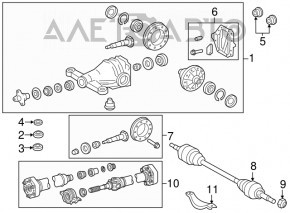 Lexus LS460 07-17 Rear Differential Gearbox