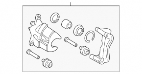 Front right caliper assembly for Toyota Camry v40, rusty