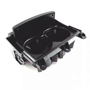 Cup holder center console Audi A6 C7 12-18 leather black with chrome