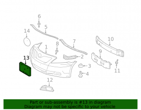 Frame for number plate front Toyota Camry v40 07-09