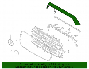 Toyota Sequoia 2023-2026 grille molding top