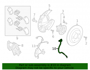 Rear right brake hose Hyundai Kona 19-23 EV, FWD