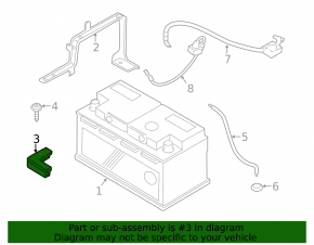 Clamping bracket for battery BMW X3 F25 11-17
