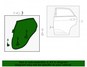Door seal rear right Lexus RX350 RX450h 10-15