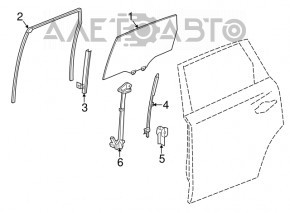 Window lifter with motor rear right Acura MDX 14-20