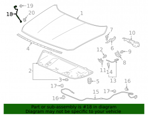 Support bonnet stop Honda Accord 18-22