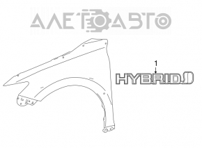 Emblem inscription "Hybrid" wing front right Toyota Camry v70 18-22