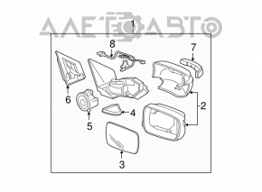 Right side mirror assembly for Acura MDX 2007-2008